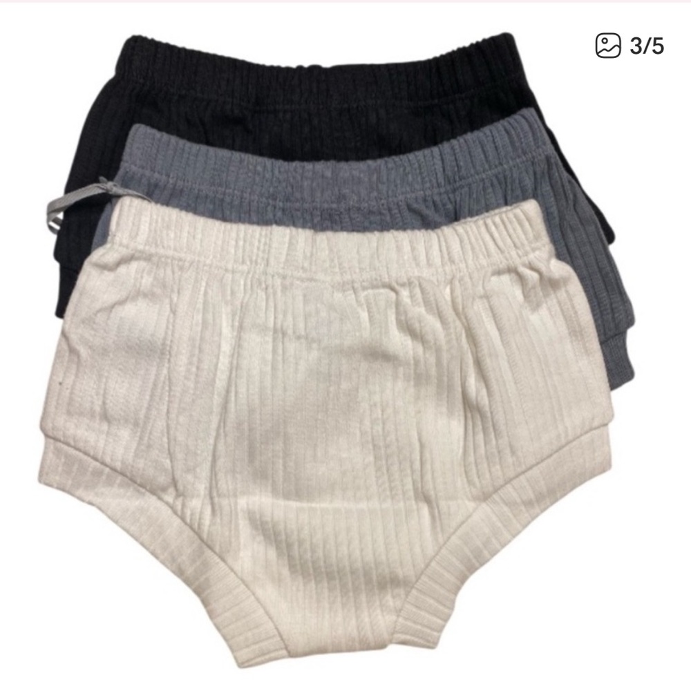 Cloud Island Pack of 3 Baby Bloomers Ribbed Bottoms 3-6M